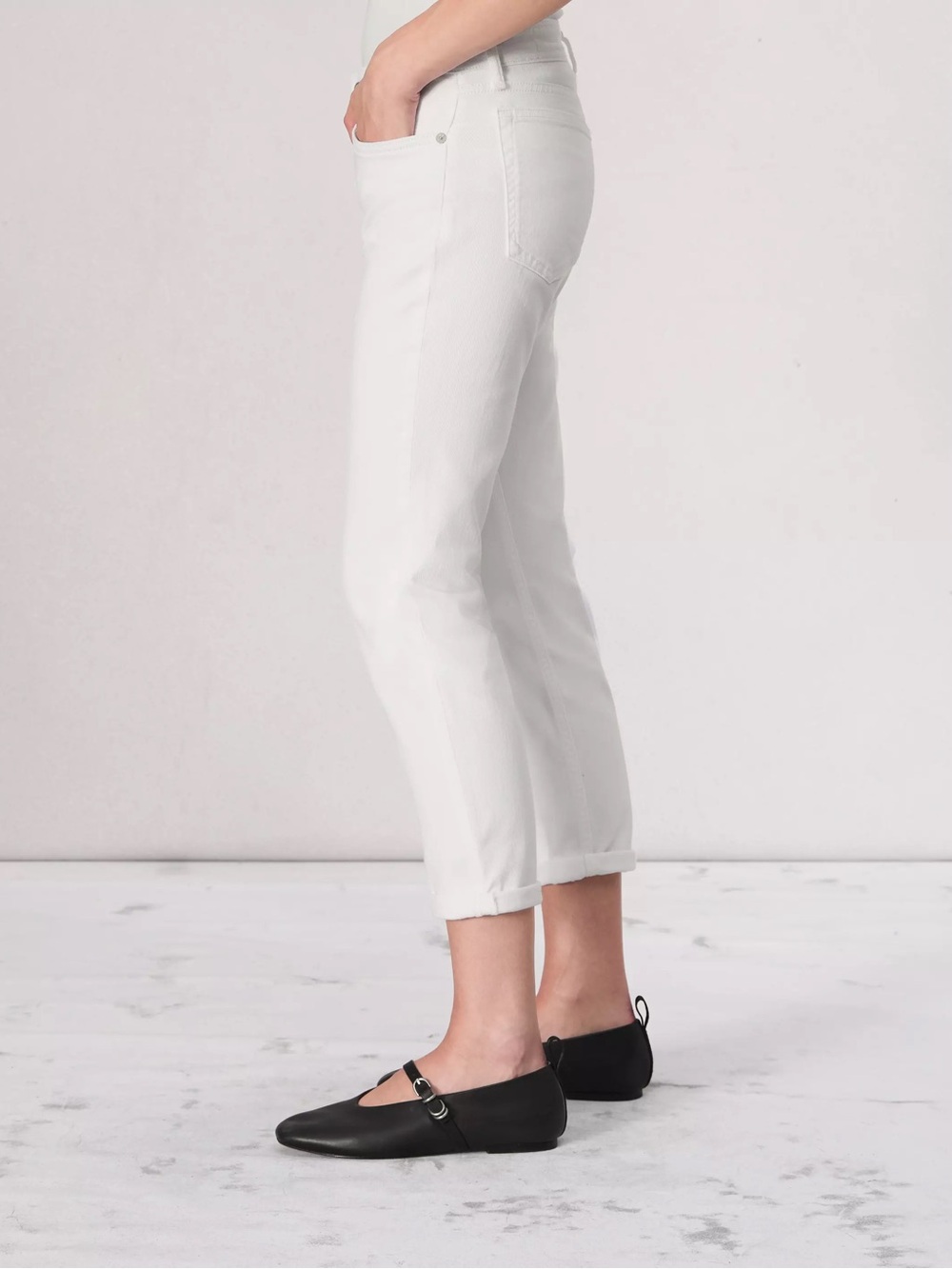rag & bone Dre Low-Rise Boyfriend - White Size 27